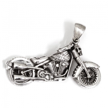 Anhänger #98193 Motorrad und Kette 45 cm in Sterling Silber 925