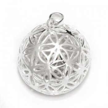 Anhänger Blume des Lebens #98360 mit Kette 45 cm - Sterling Silber 925