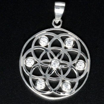 Anhänger Blume des Lebens #98363-10 mit Kette 45 cm - Sterling Silber 925