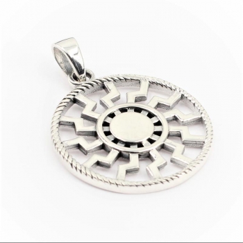 Anhänger #98394 Sonnenrad und Kette 45 cm - Sterling Silber 925