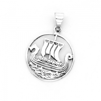 Anhänger #98501 Wikingerschiff und Kette 45 cm - Sterling Silber 925