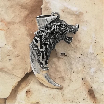 Anhänger #98725 Fenriswolf Wolf und Kette 45 cm - Sterling Silber 925