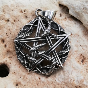 Anhänger #98737 Pentagramm und Halskette 45 cm in Sterling Silber 925