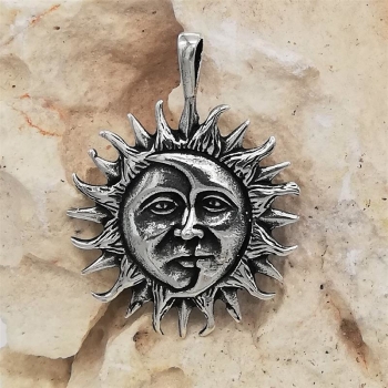 Anhänger Sonne und Mond #98774 mit Kette 45 cm - Sterling Silber 925