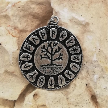 Anhänger #98779-11 Runenamulett Yggdrasil und Kette 45 cm - Sterling Silber 925