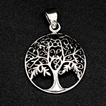 Anhänger #98796 Baum des Lebens "Morgentau" und Kette 45 cm - Sterling Silber 925 -