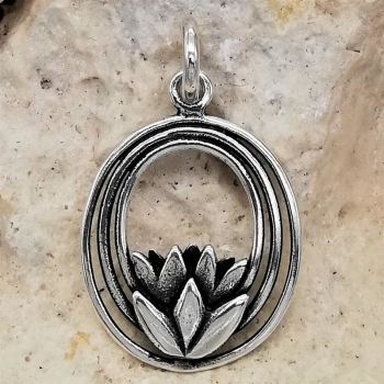 Anhänger Lotusblume #98842 mit Kette 45 cm - Sterling Silber 925