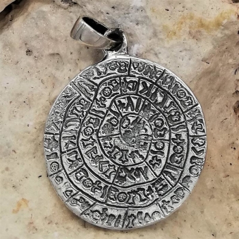 Anhänger #98849 Diskos von Phaistos und Kette 45 cm - Sterling Silber 925