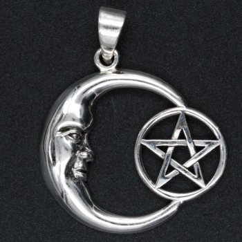 Anhänger #98973 Pentagramm und Halskette 45 cm in Sterling Silber 925