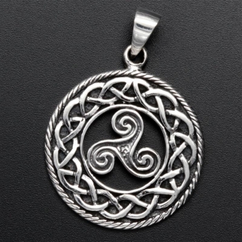 Anhänger Amulett #98989 Triskele und Kette 45 cm - Sterling Silber 925