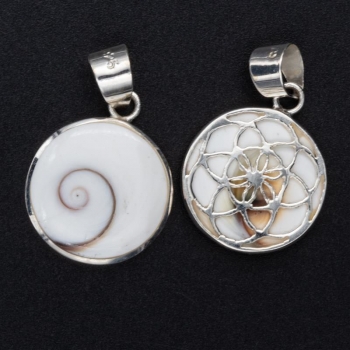 Anhänger Shiva Auge mit Blume des Lebens #99057 mit Halskette 45 cm - Sterling Silber 925