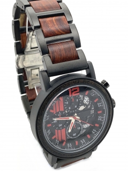 Preview: Armbanduhr iLchev® Steven - Massivholz Sandelholz mit Edelstahl