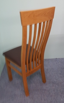 Preview: 2 x Stuhl Luke Eiche massiv geölt mit Polster Leder braun