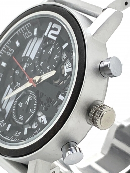 Preview: Armbanduhr iLchev® Steven - Massivholz Ebenholz silberfarben mit Edelstahl