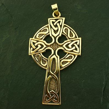 Anhänger BRA-137 Keltenkreuz mit Kette 48 cm - Bronze