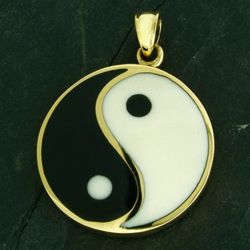 Anhänger BRA-16 Yin und Yang mit Kette 48 cm - Bronze