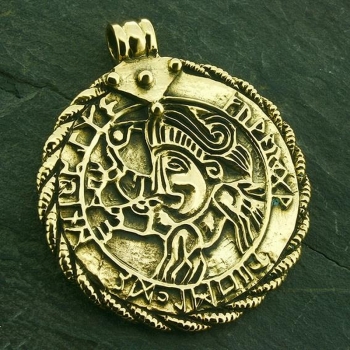 Anhänger BRA-210 Keltische Münze mit Kette 48 cm - Bronze