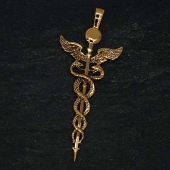 Anhänger BRA-298 Hermesstab mit Kette 48 cm - Bronze