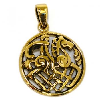 Anhänger BRA-402 Odin auf seinem Pferd Sleipnir mit Kette 48 cm - Bronze