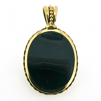 Anhänger BRA-62 Amulett mit Onyx mit Kette 48 cm - Bronze