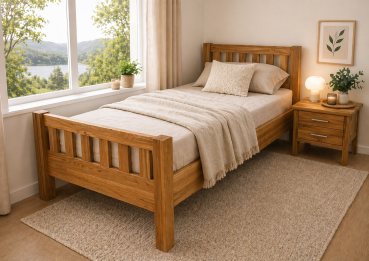 Massivholzbett William comfort Eiche massiv geölt - Format: 200 x 100 cm