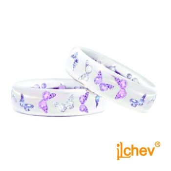 Preview: Ring iLchev® Schmetterling pink - 925 Sterling Silber 