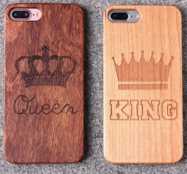 Handyhülle Queen King Massivholz für Handy Apple iphone XR