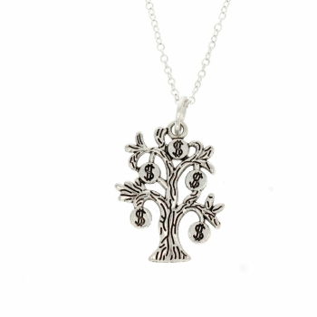 Anhänger Dollarbaum 2 - Kette 45 cm in Sterling Silber 925