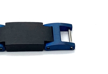 Preview: Armband iLchev® Eston Elegance Blue - Massivholz Ebenholz mit Edelstahl