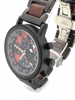 Preview: Armbanduhr iLchev® Steven - Massivholz Sandelholz mit Edelstahl