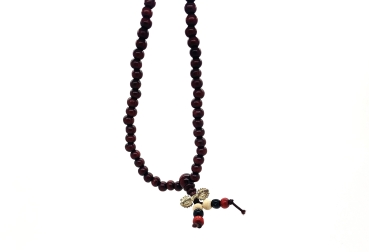 Preview: Halskette Armkette aus Holz - iLchev® Rosenholz - Länge 50 cm - Band elastisch