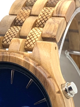 Preview: Armbanduhr iLchev® Henry - Massivholz Olivenholz und Edelstahl