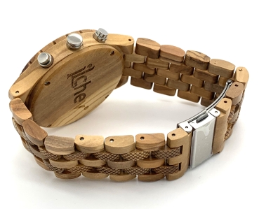 Preview: Armbanduhr iLchev® Henry - Massivholz Olivenholz und Edelstahl