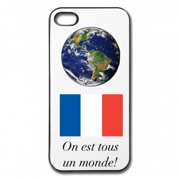 Handyhülle Plastik weiss "Wir sind alle eine Welt" - für Handy Apple iphone 8 plus - französisch