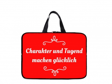 Laptoptasche Charakter und Tugend machen glücklich...... - rot