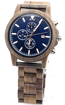 Armbanduhr iLchev® Jack - Massivholz Nussbaum mit Edelstahl