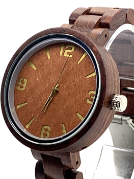 Preview: Armbanduhr iLchev® Jasmine - Massivholz Sandelholz rot