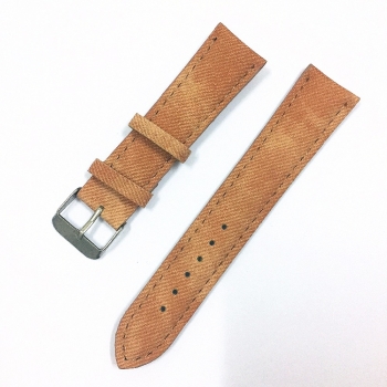 Uhrenarmband iLchev # 9-27 - Jeansstoff braun - Bandlänge 19 cm - Breite 2 cm