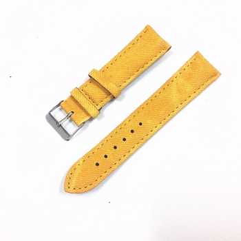 Uhrenarmband iLchev # 9-27 - Jeansstoff gelb - Bandlänge 19 cm - Breite 2 cm - Kopie
