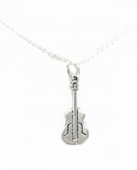Halskette mit Anhänger # KJGI1 Gitarre - Kette 45 cm Sterling Silber 925