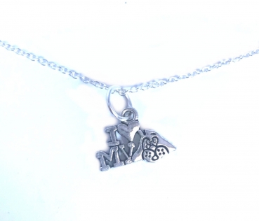Halskette mit Anhänger # KJILMD1 I love my dog - Kette 45 cm Sterling Silber 925