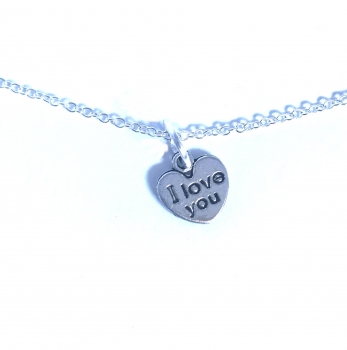 Halskette mit Anhänger # KJILY1 I love you - Kette 45 cm Sterling Silber 925