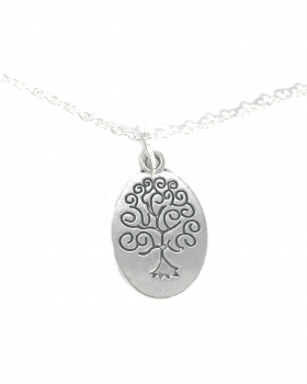 Halskette mit Anhänger #KJLB5 Lebensbaum - Kette 45 cm Sterling Silber 925