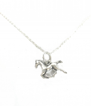 Halskette mit Anhänger # KJPF1 Pferd - Kette 45 cm Sterling Silber 925