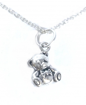 Halskette mit Anhänger #KJTB1 Teddybär - Kette 45 cm Sterling Silber 925