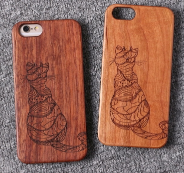 Handyhülle Katze Massivholz für Handy Apple iphone X