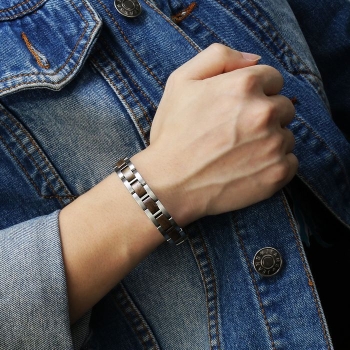 Preview: Armband iLchev® Eston Ladder - Massivholz Nussbaumholz mit Edelstahl