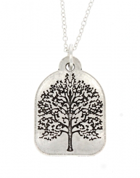 Halskette mit Anhänger Lebensbaum 3 - Kette 45 cm Sterling Silber 925