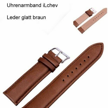 Uhrenarmband iLchev - Leder glatt braun - Bandlänge 19 cm - Breite 18 mm