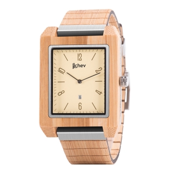 Armbanduhr iLchev ® Maryam light - Gehäuse Bambus massiv Armband Bambusfurnier